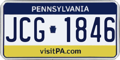 PA license plate JCG1846