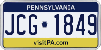PA license plate JCG1849