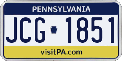 PA license plate JCG1851