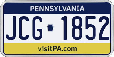 PA license plate JCG1852