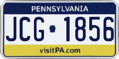PA license plate JCG1856