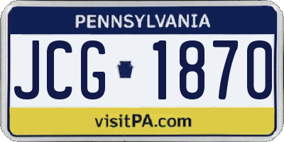 PA license plate JCG1870