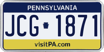PA license plate JCG1871