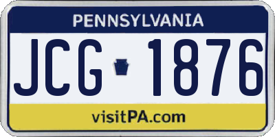PA license plate JCG1876
