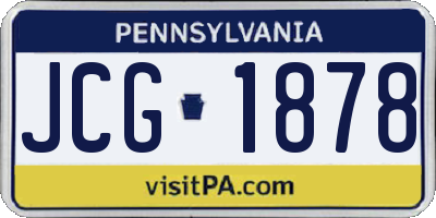 PA license plate JCG1878