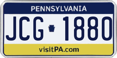 PA license plate JCG1880