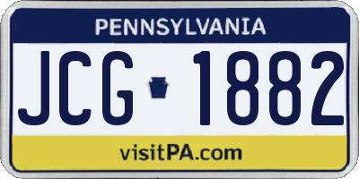 PA license plate JCG1882