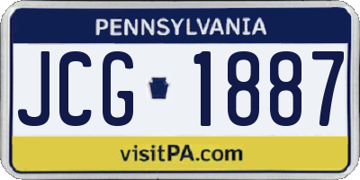 PA license plate JCG1887