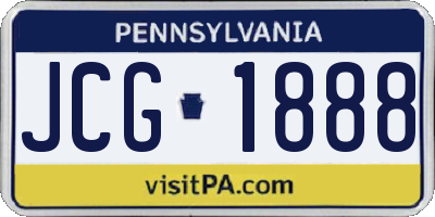 PA license plate JCG1888