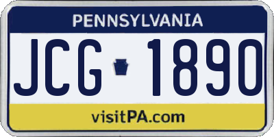 PA license plate JCG1890