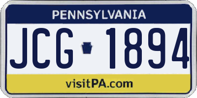 PA license plate JCG1894