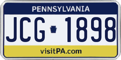 PA license plate JCG1898