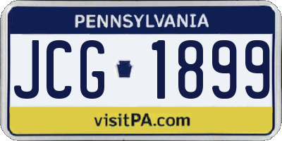 PA license plate JCG1899
