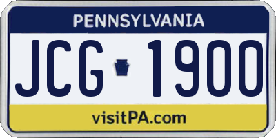 PA license plate JCG1900
