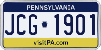 PA license plate JCG1901