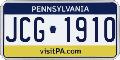 PA license plate JCG1910