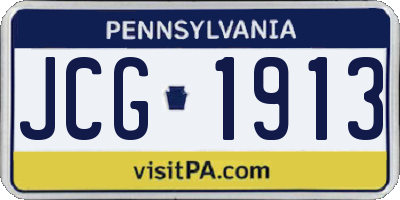 PA license plate JCG1913