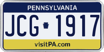 PA license plate JCG1917