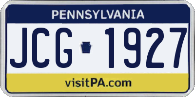 PA license plate JCG1927