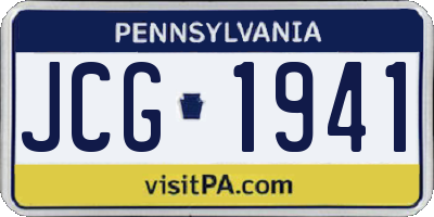PA license plate JCG1941