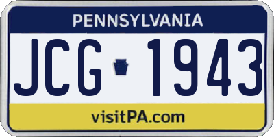 PA license plate JCG1943