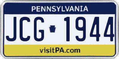 PA license plate JCG1944