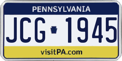 PA license plate JCG1945