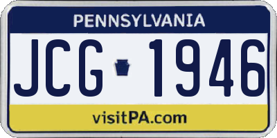 PA license plate JCG1946