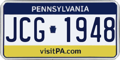 PA license plate JCG1948