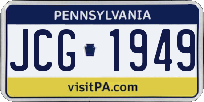 PA license plate JCG1949
