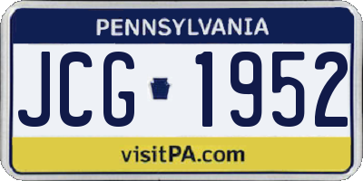PA license plate JCG1952