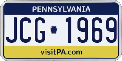 PA license plate JCG1969