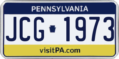PA license plate JCG1973