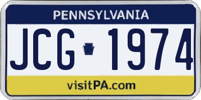 PA license plate JCG1974