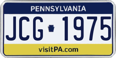 PA license plate JCG1975