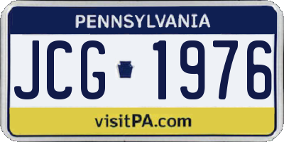 PA license plate JCG1976