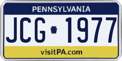 PA license plate JCG1977
