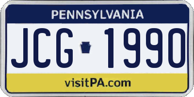 PA license plate JCG1990