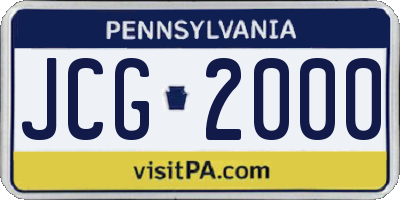 PA license plate JCG2000