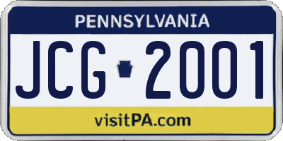 PA license plate JCG2001