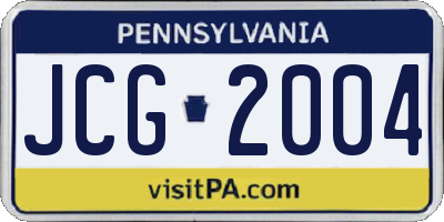 PA license plate JCG2004