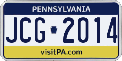 PA license plate JCG2014