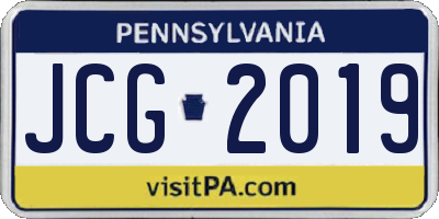 PA license plate JCG2019