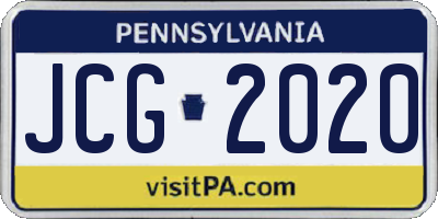 PA license plate JCG2020