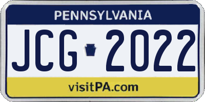PA license plate JCG2022