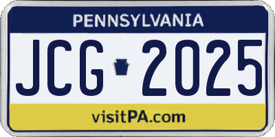 PA license plate JCG2025