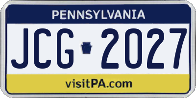 PA license plate JCG2027