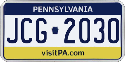 PA license plate JCG2030