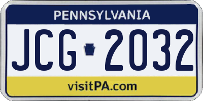 PA license plate JCG2032