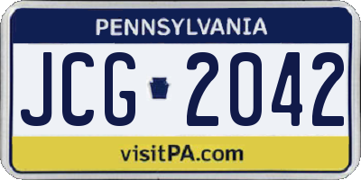 PA license plate JCG2042
